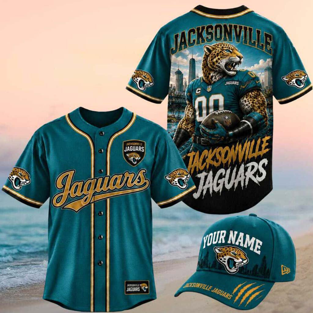 Jacksonville Jaguars Muscle Jaguar Mascot Football Baseball Jersey Jacksonville Football Merch - Merchluma