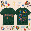 Miami Hurricanes 2026 Autism Awareness Puzzle Ribbon T-Shirt Hurricanes Merch Autistic Presents - Merchluma