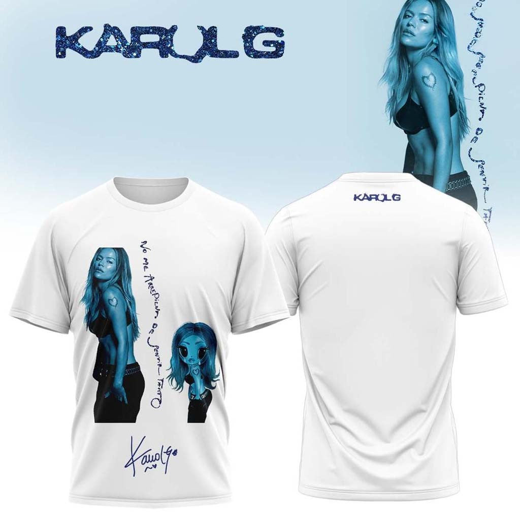 Karol G Merch Album No Me Arrepiento de Sentir Tanto 2026 T-Shirt White Gifts For Fans - Merchluma
