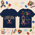 Virginia Cavaliers Autism Awareness Puzzle Ribbon T-Shirt Cavaliers Merch Gift For Autism - Merchluma