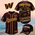 Washington Commanders Armored Mascot Stadium Graphic Baseball Jersey Commanders Merch Fan Gear - Merchluma
