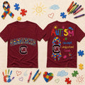 South Carolina Gamecocks Autism Awareness Puzzle Ribbon Shirt Gamecocks Merch Gift for Fans - Merchluma