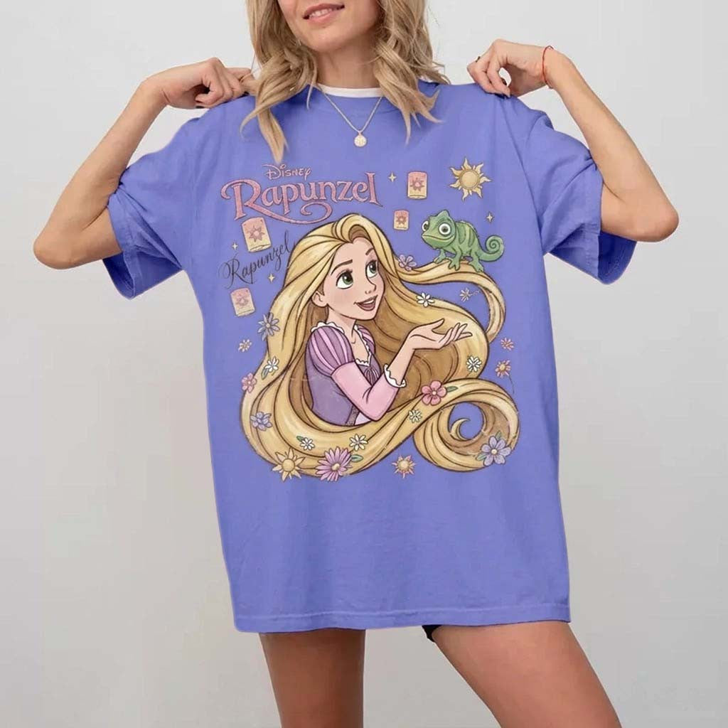 D Princess Rapunzel T-Shirt Tangled Merch D World Vacation Trip Shirt Present For Daughters - Merchluma