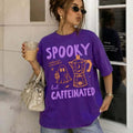 Spooky But Caffeinated T-Shirt Halloween Coffee Lover Shirt Spooky Season Apparel - Merchluma