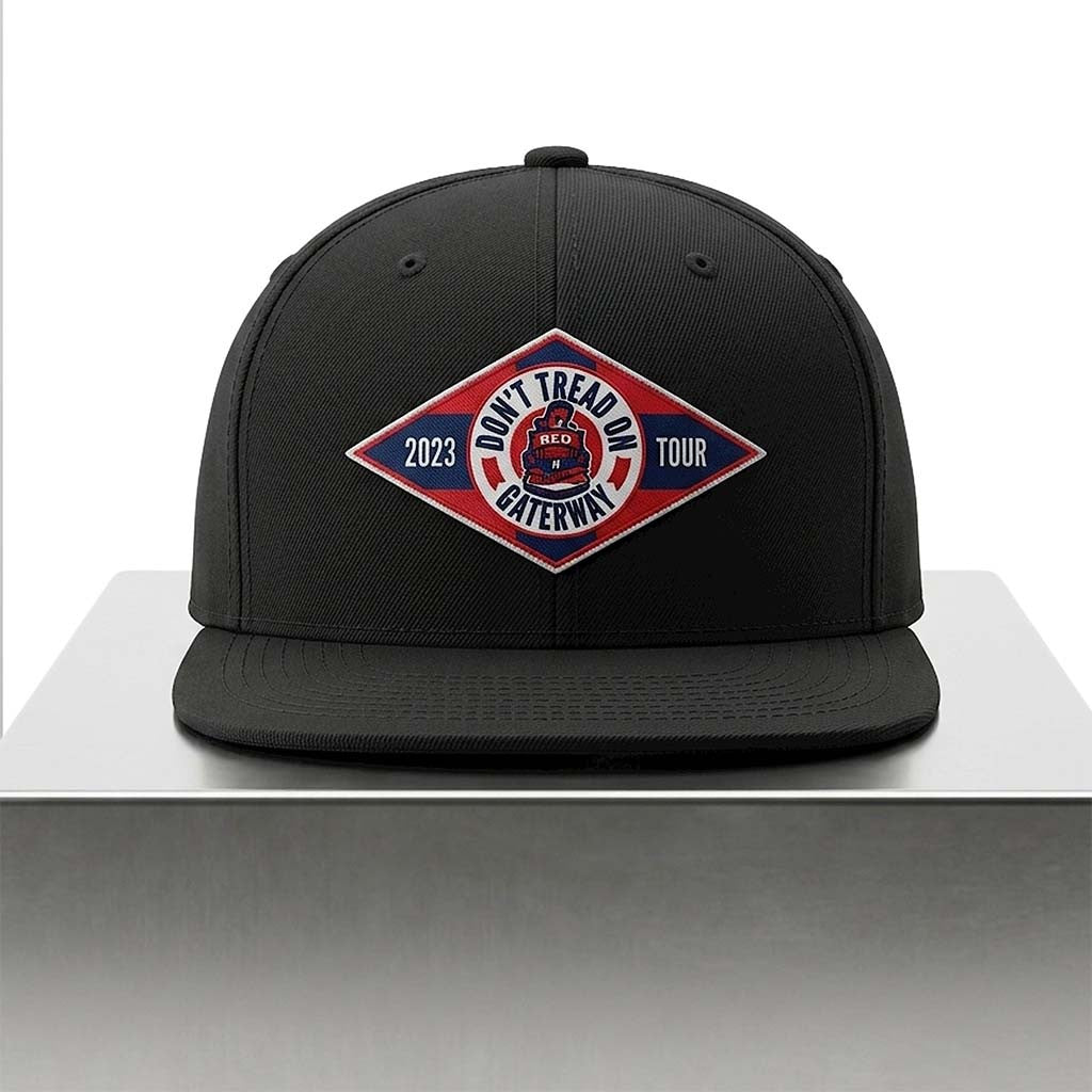 Pate State Don't Tread On Saturday Tour 2026 Snapback Hat Embroidered Pate State Material Merch - Merchluma