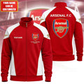 Custom Arsenal 26 27 Victoria Concordia Crescit Zipper Stand Collar Jacket Arsenal FC Merch - Merchluma
