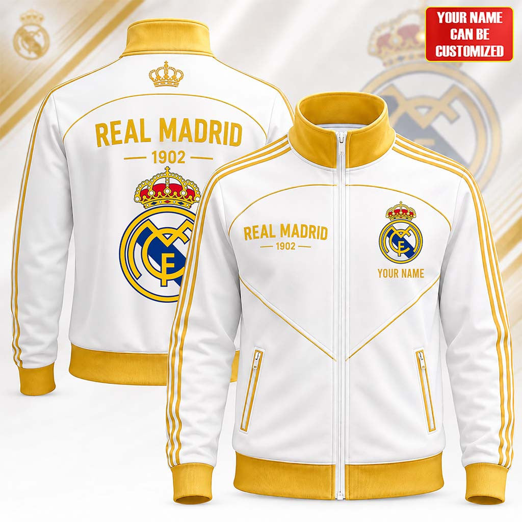 Personalized Real Madrid 1902 Sport Stand Collar Jacket Real Madrid Merch Gifts For Him - Merchluma