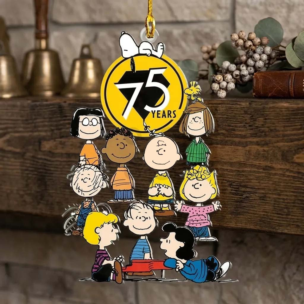 Peanuts Snoopy 75th Anniversary Acrylic Christmas Ornament Peanuts Merch Xmas Gift For Family - Merchluma