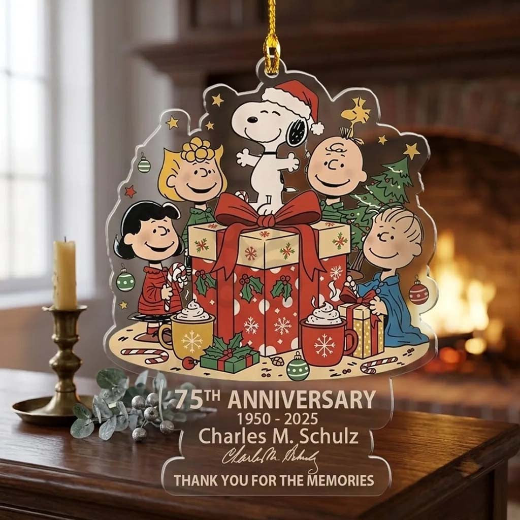 Peanuts Snoopy 75th Anniversary Christmas Acrylic Ornament Xmas Tree Decor Gift For Family - Merchluma