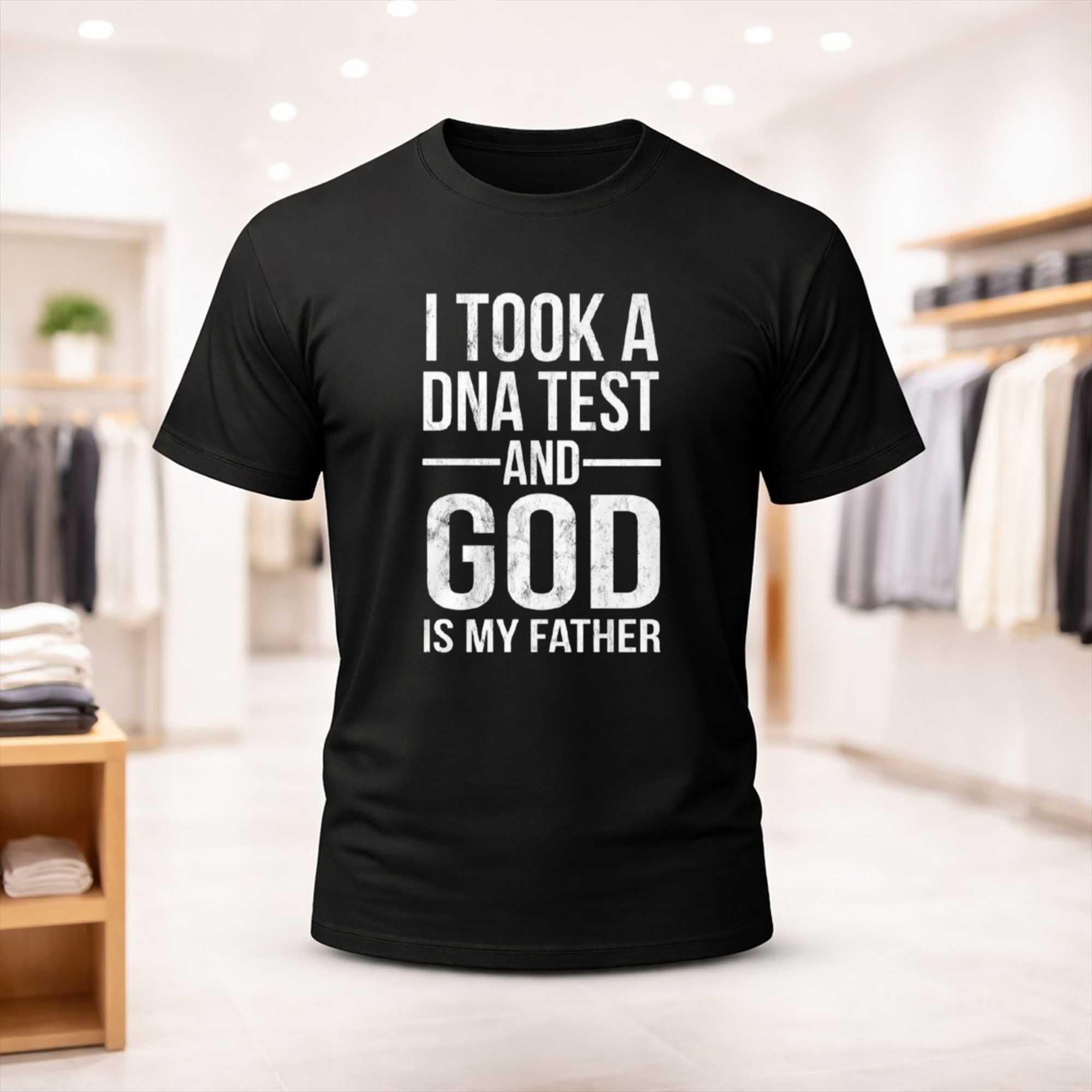 I Took A DNA Test And God Is My Father Shirt Christian T-Shirt Faith Gifts For Dad - Merchluma