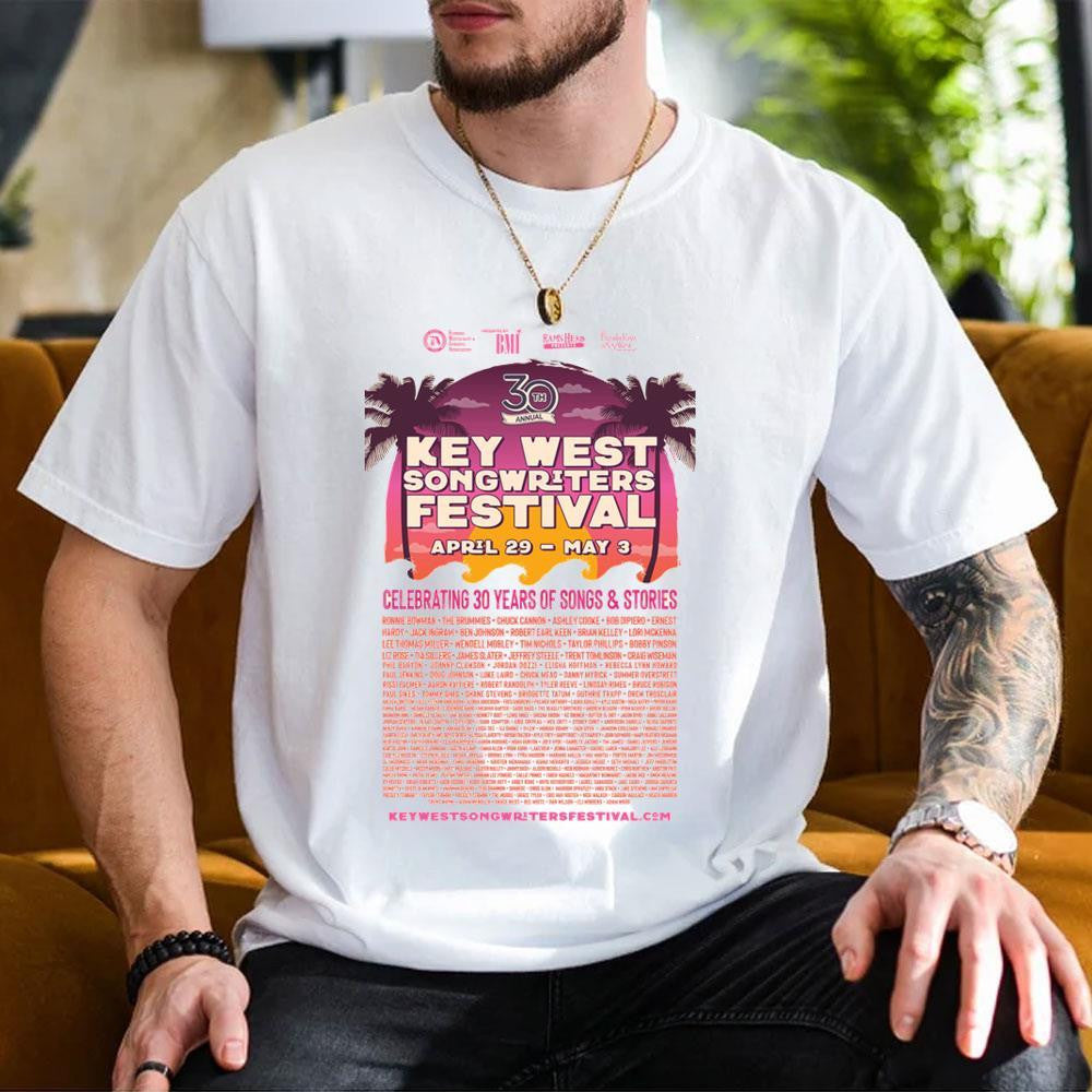 Key West Songwriters Festival 2026 Shirt White Key West Songwriters Festival Merch Fan Gifts - Merchluma