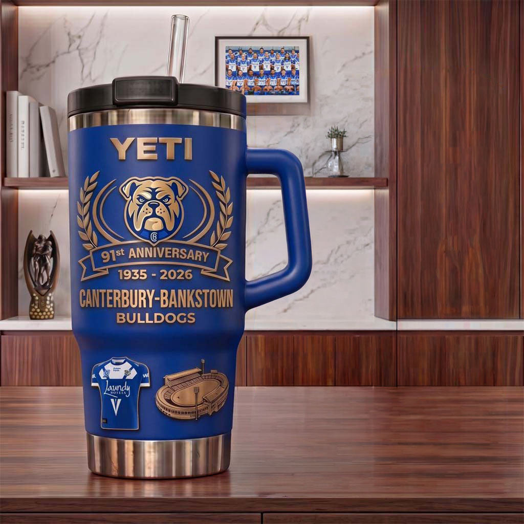 Canterbury-Bankstown Bulldogs 91st Anniversary 2026 YETI Tumbler Bulldogs Merch Fan Gifts - Merchluma