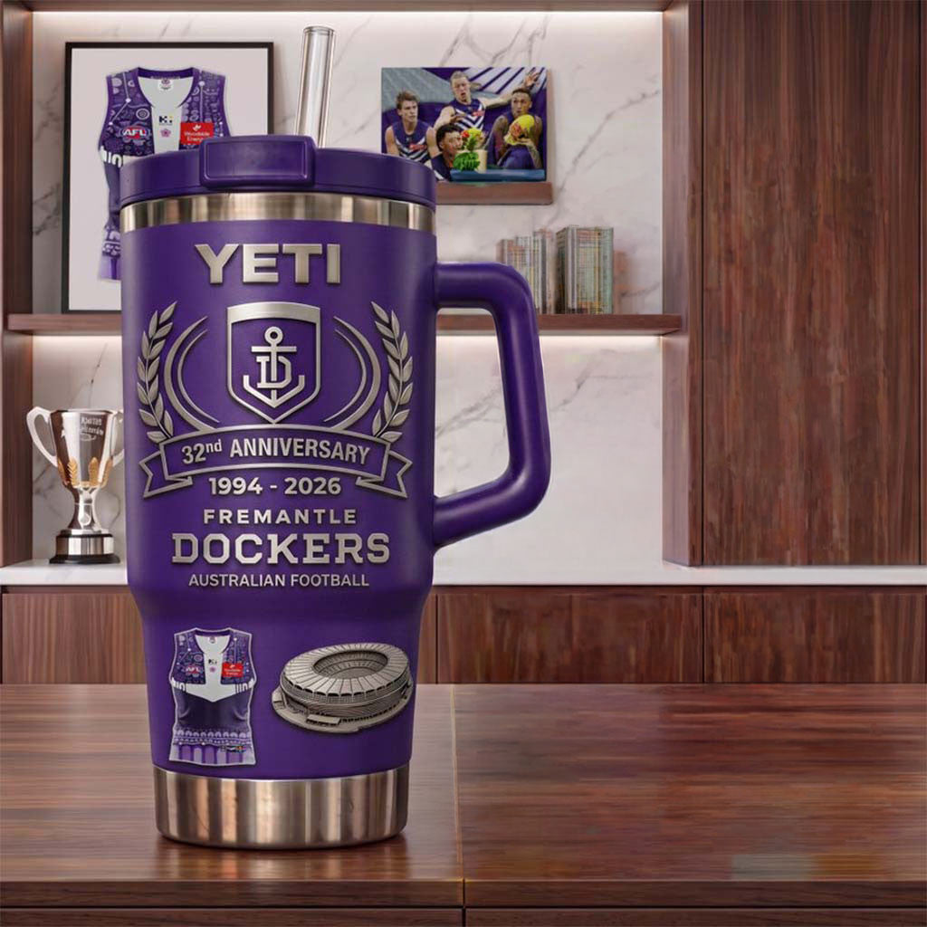 Fremantle Dockers 32nd Anniversary 2026 Special YETI Tumbler Fremantle Dockers Merch Fan Gifts - Merchluma