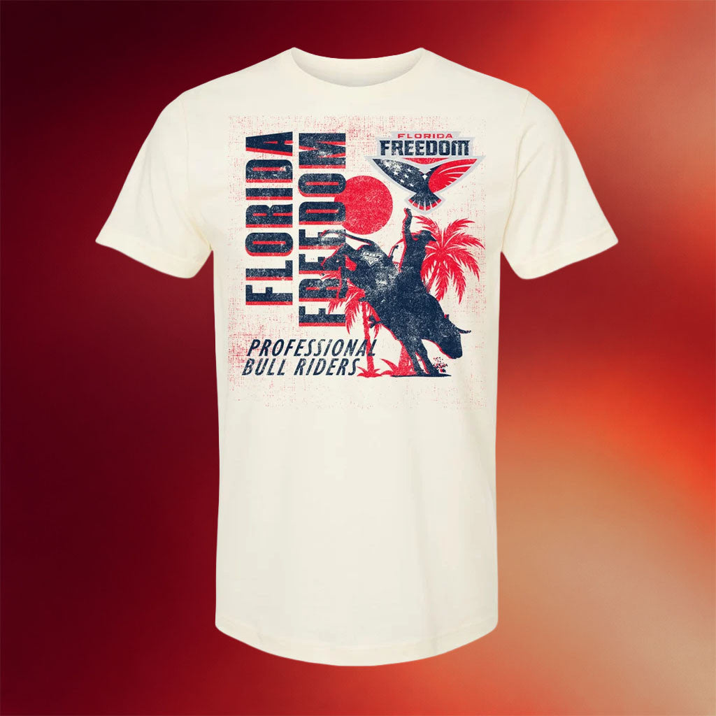 PBR Merch 2026 PBR Florida Freedom Silhouette T-Shirt Gift Ideas For Bull Rider Fans - Merchluma