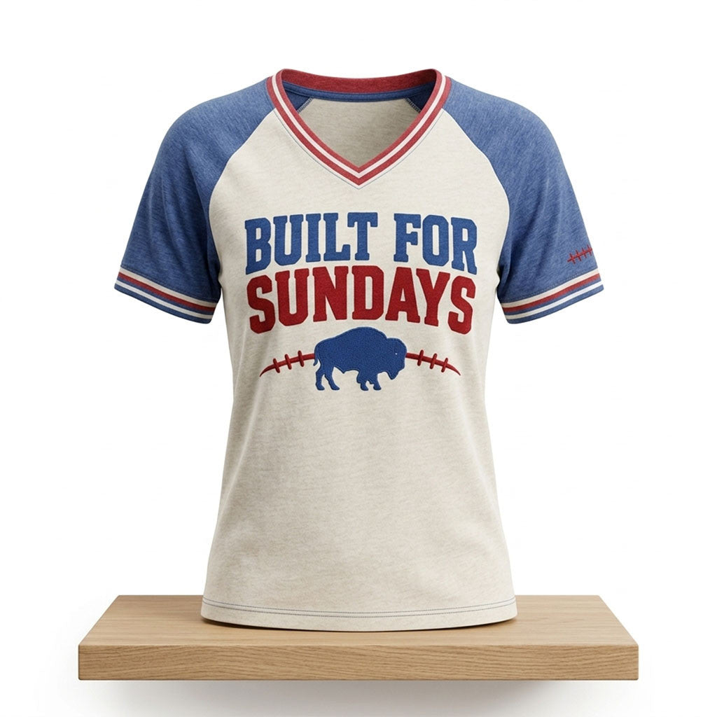 Buffalo Bills Built For Sunday 2026 V-Neck Shirt Buffalo Bills Merch Gifts For Football Fan - Merchluma