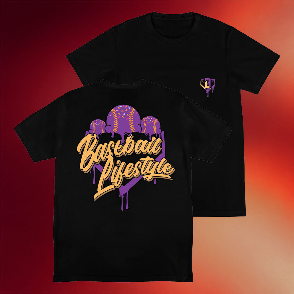 Baseball Lifestyle 101 Merch 2026 Ice Cream T-Shirt Black Present For Baseball Fans - Merchluma