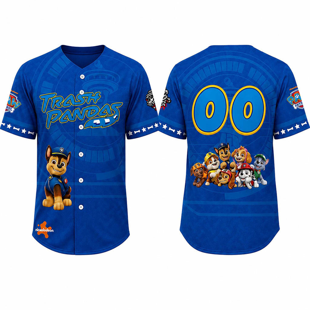 Custom Trash Pandas Rocket City Paw Patrol 2026 Jersey Rocket City Trash Pandas Merch Fan Gifts - Merchluma