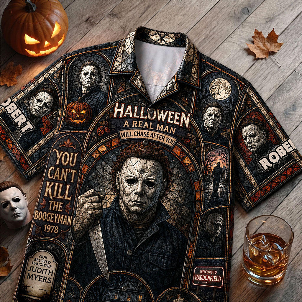 Michael Myers Halloween A Real Man Will Chase After You Hawaiian Shirt Gifts Horror Lovers - Merchluma