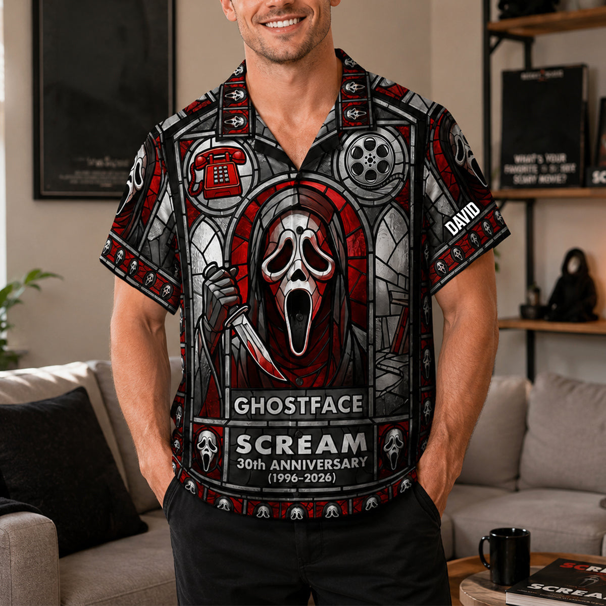 Personalized Scream 30th Anniversary 1996 2026 Ghostface Hawaiian Shirt Gifts For Horror Lovers - Merchluma