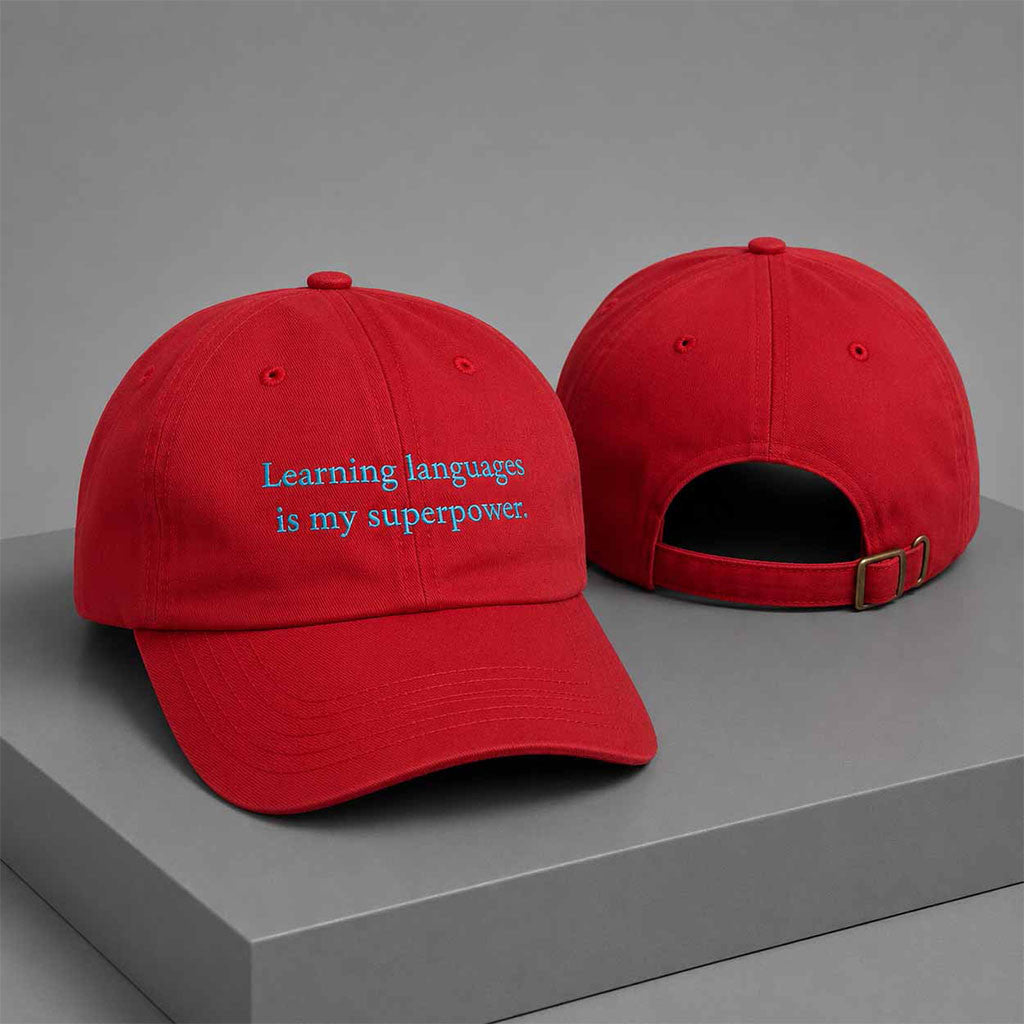 Learning Languages Is My Superpower Hat Embroidered Birthday Gift For Friends - Merchluma