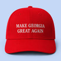 Make Georgia Great Again Hat Red Embroidered MAGA Merch Gifts For Dad - Merchluma