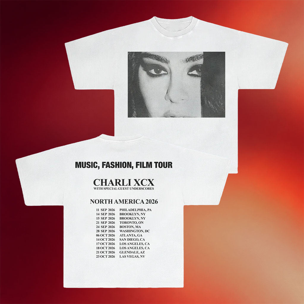Charli XCX Merch Music Fashion Film Tour 2026 T-Shirt Eyes Tour Dates Shirt Gift For Music Fans - Merchluma