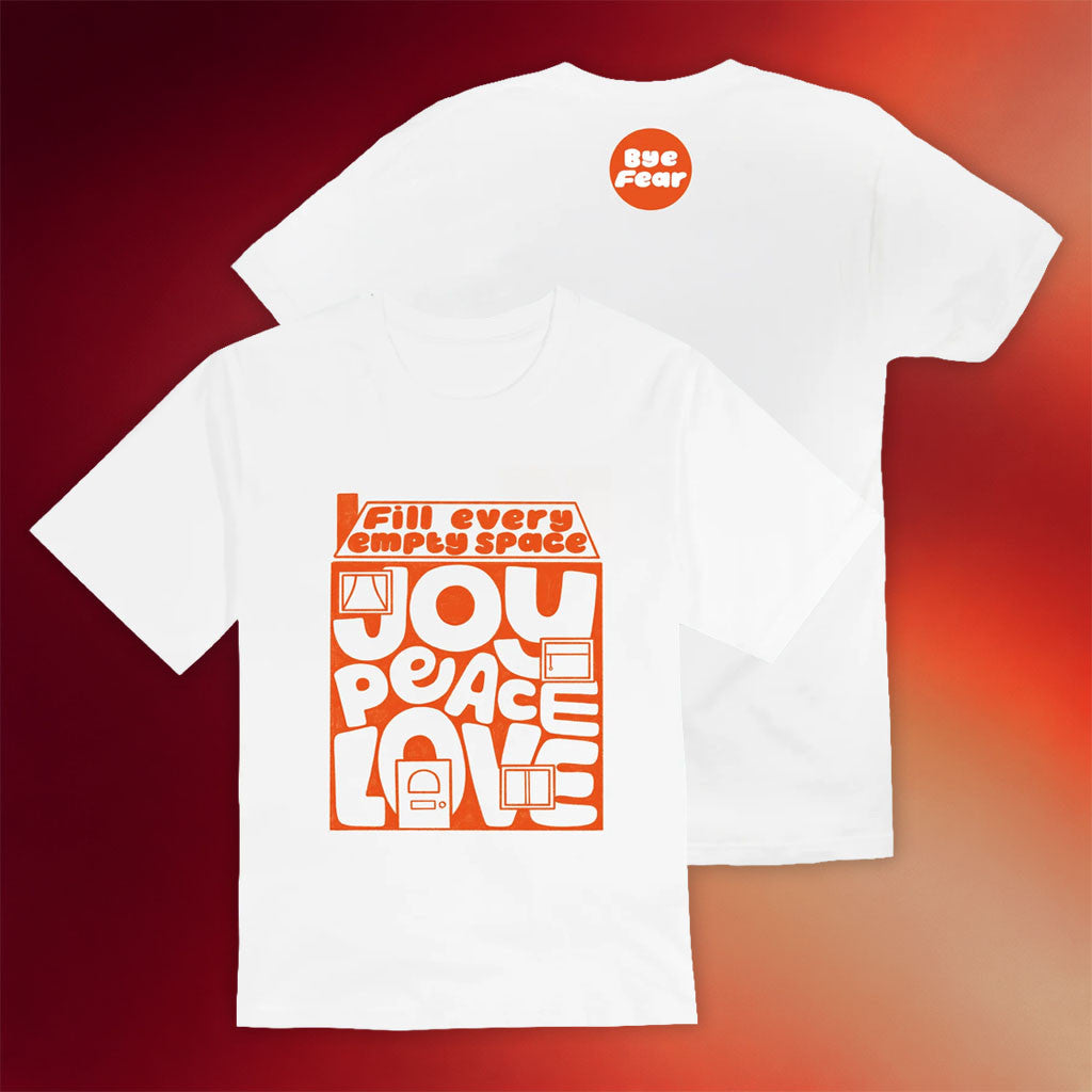 Elle Limebear Merch 2026 Bye Fear T-Shirt White Joy Peace Love Shirt Gift For Besties - Merchluma