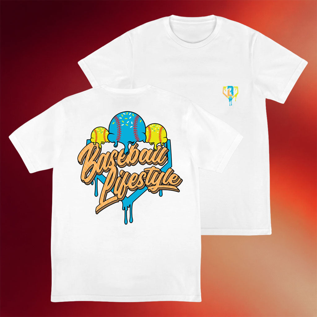 Baseball Lifestyle 101 Merch 2026 Ice Cream T-Shirt White Unique Gift For Baseball Fans - Merchluma