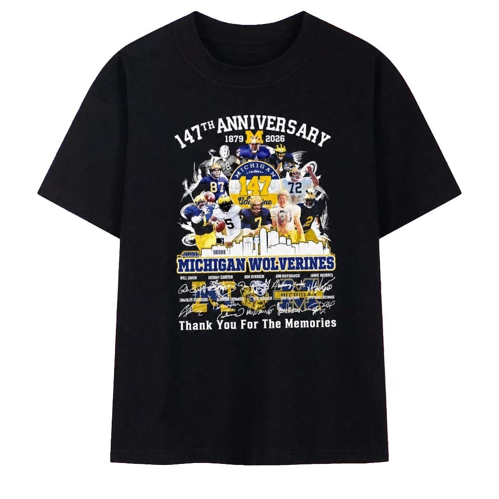 Michigan Wolverines 147th Anniversary 1879 2026 Rick Leach And Legends Shirt Football Fan Merch - Merchluma