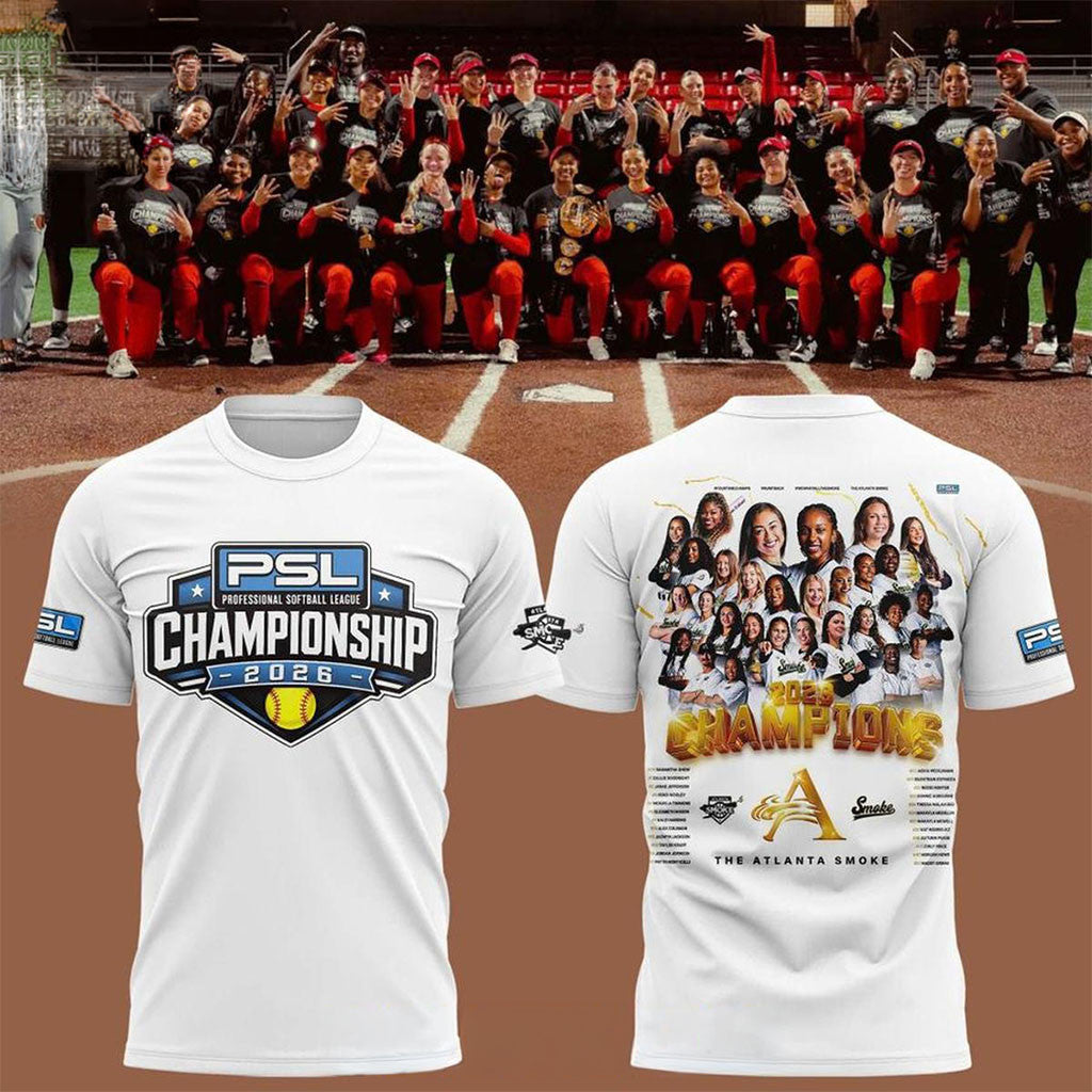 Atlanta Smoke Merch 2026 PSL Champions Celebrating T-Shirt Best Gift For Softball Fans - Merchluma