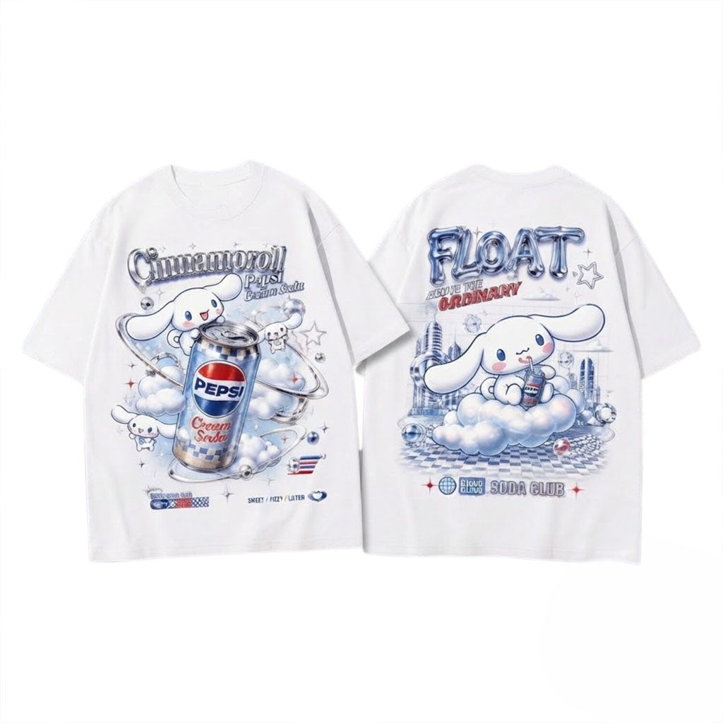Cinnamoroll Pepsi Cream Soda Float T-Shirt Cute Sanrio Character Shirt Gifts For Daughters - Merchluma