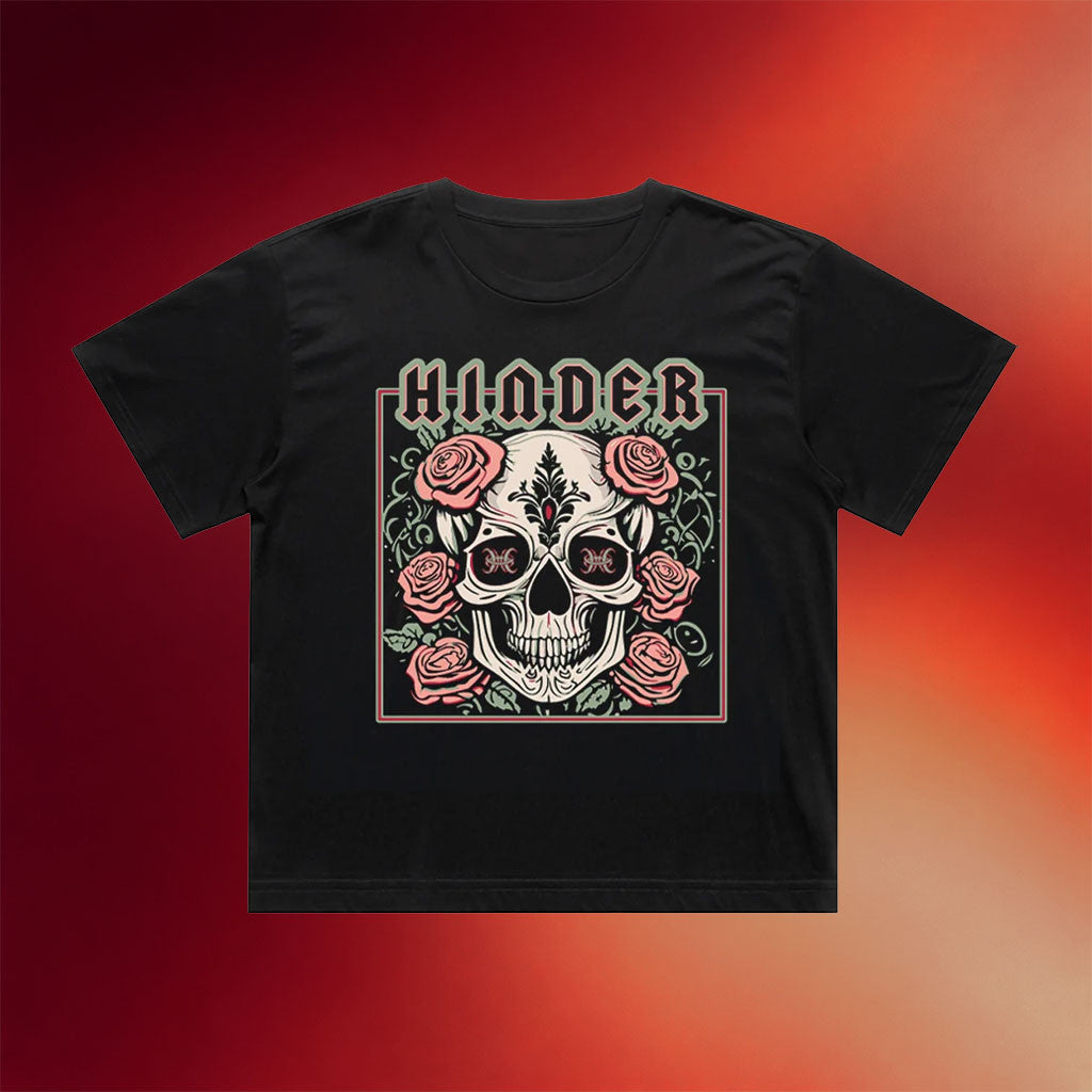 Hinder Music Merch 2026 Pastel Skull Cropped Tee Gifts For A Rock Music Lover - Merchluma