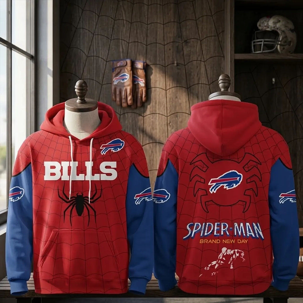 Buffalo Bills X Spider-Man Brand New Day Hoodie 2026 Buffalo Bills Merch Football Fan Gifts - Merchluma