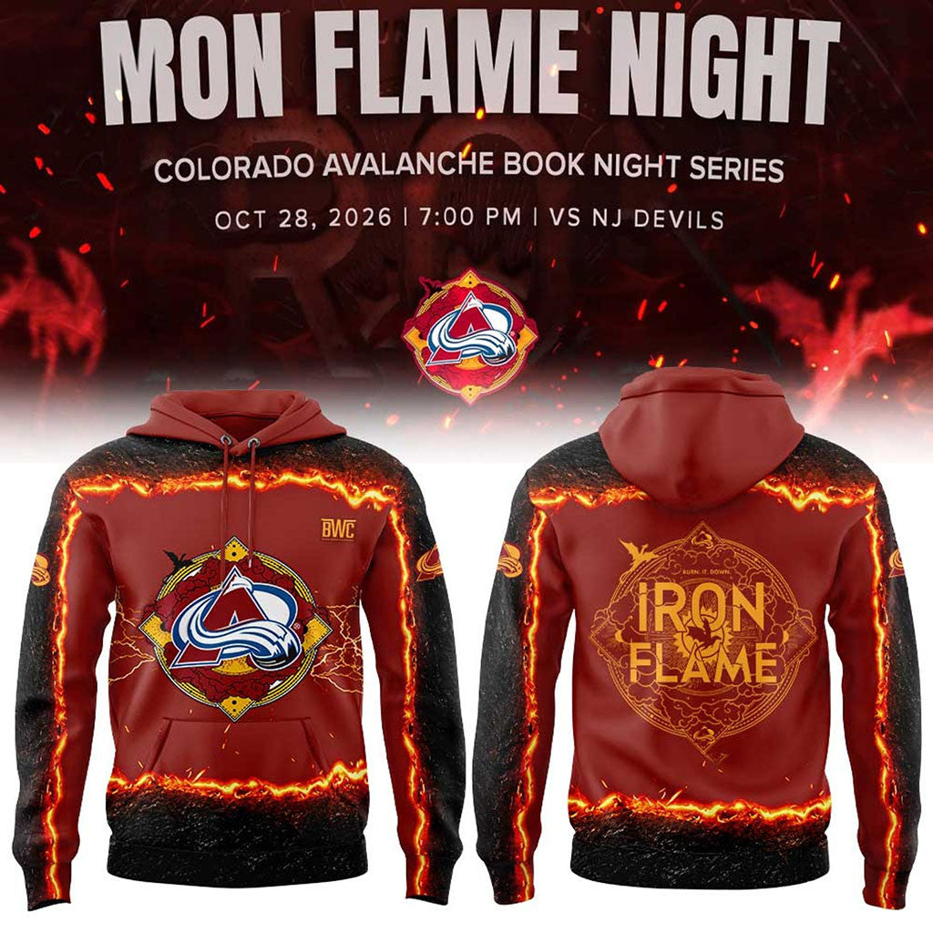 Colorado Avalanche Fourth Wing Night Book Night Series Hoodie Iron Flame Hoodie Avalanche Merch - Merchluma