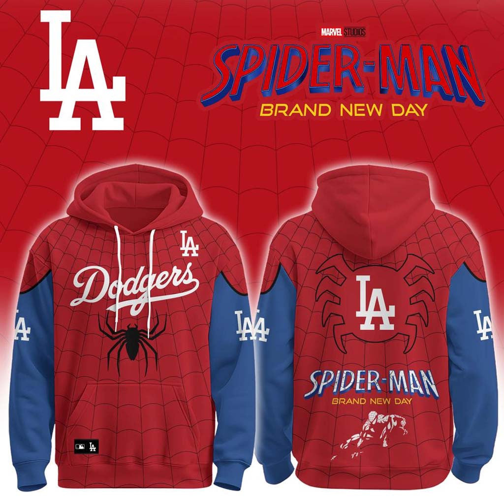 LA Dodgers x Spider-Man Brand New Day 2026 Hoodie Los Angeles Dodgers Merch Fans Gifts - Merchluma