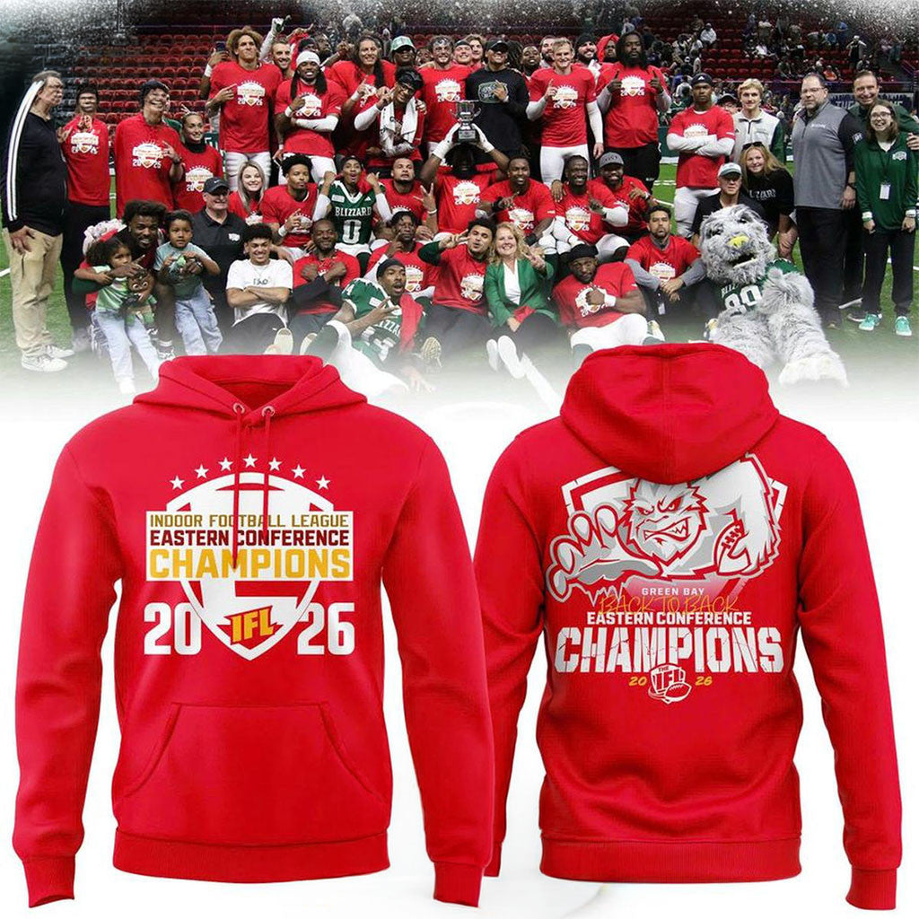 Green Bay Blizzard Merch Indoor Football League Eastern Conference Champions Hoodie 2026 Gifts - Merchluma