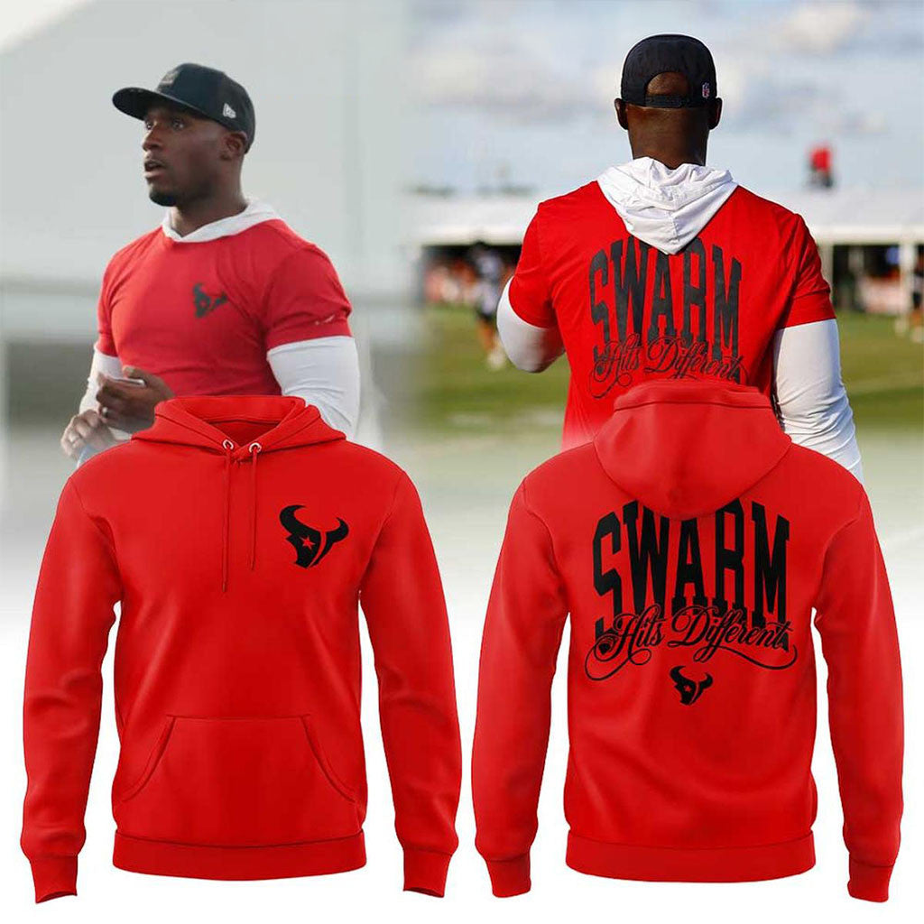 Houston Texans Swarm Hit Different Hoodie 2026 Houston Texans Merch Gift For Football Lovers - Merchluma