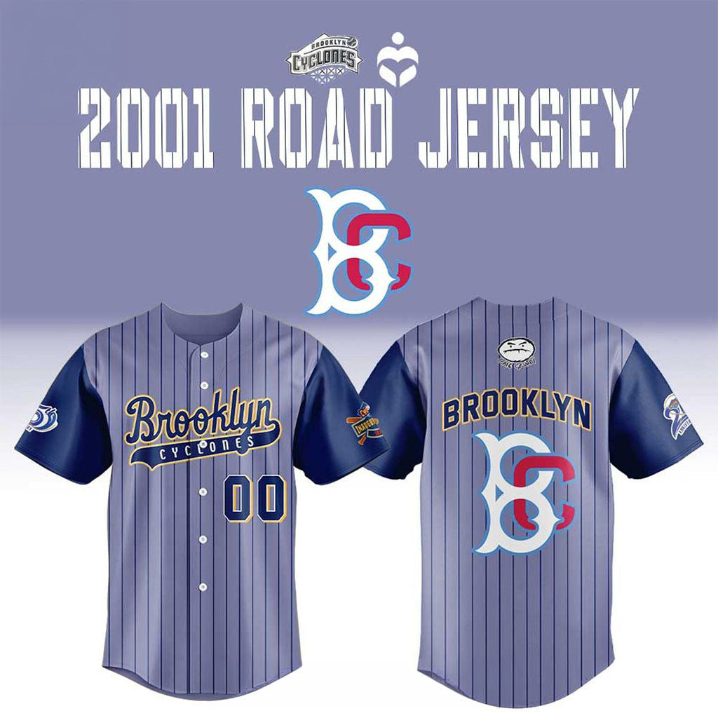Brooklyn Cyclones 2021 2026 Road Class Stripes Baseball Jersey Brooklyn Cyclones Merch Gifts - Merchluma