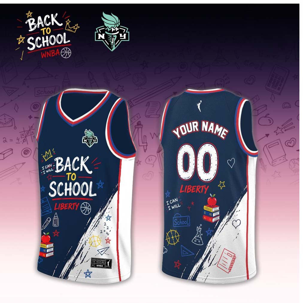 Custom New York Liberty x Back To School 2026 Basketball Jersey NY Liberty Merch Fans Gift - Merchluma
