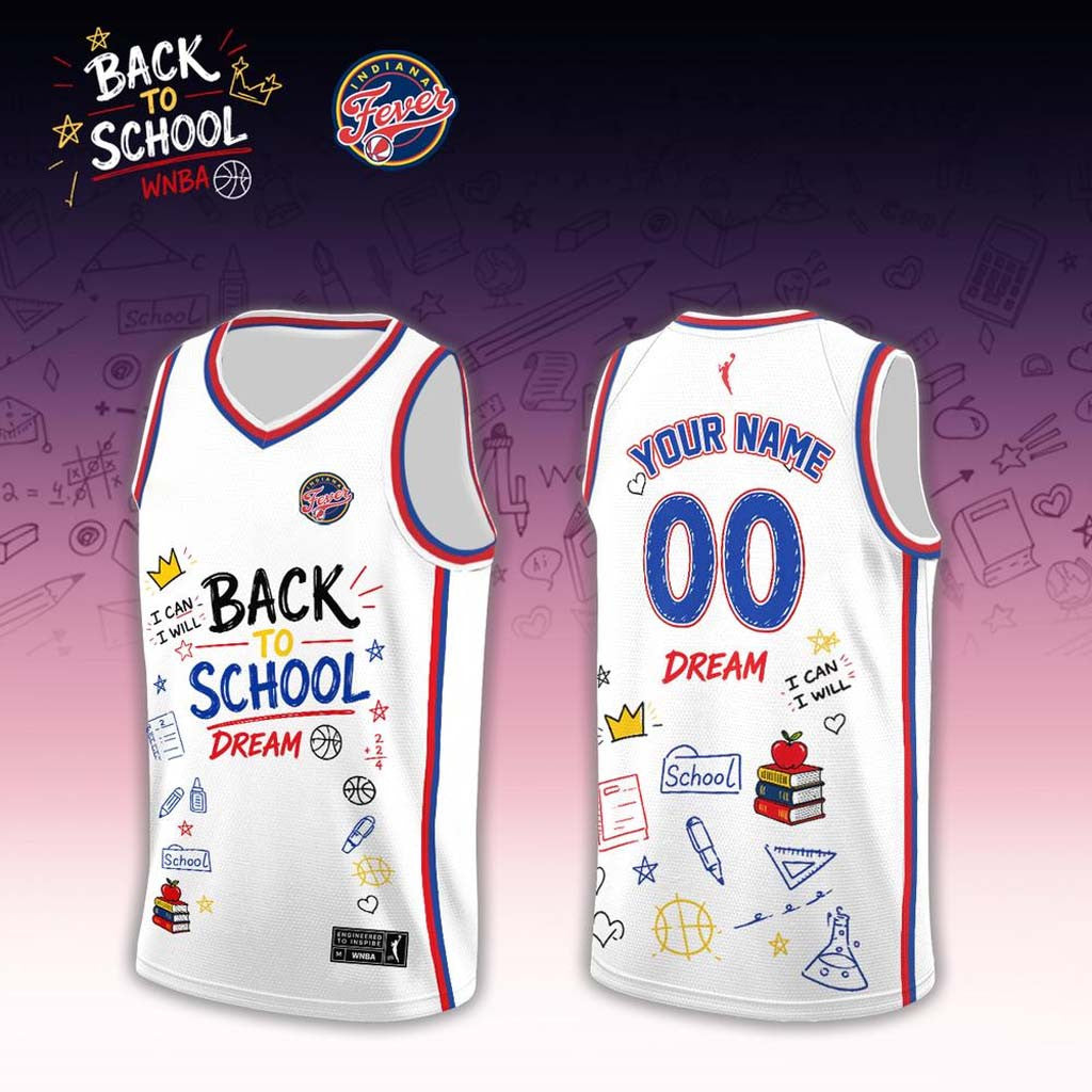 Personalized Indiana Fever x Back To School 2026 White Basketball Jersey Indiana Fever Merch - Merchluma