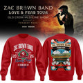 Zac Brown Band x Boston Red Sox Merch Love and Fear Tour 2026 Sweatshirt Red Gifts For Husband - Merchluma
