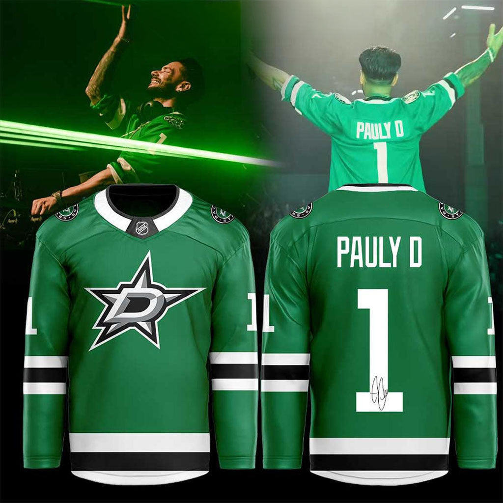 Dallas Stars X DJ Pauly D Hockey Jersey 2026 Dallas Stars Merch Present For Hockey Fans - Merchluma