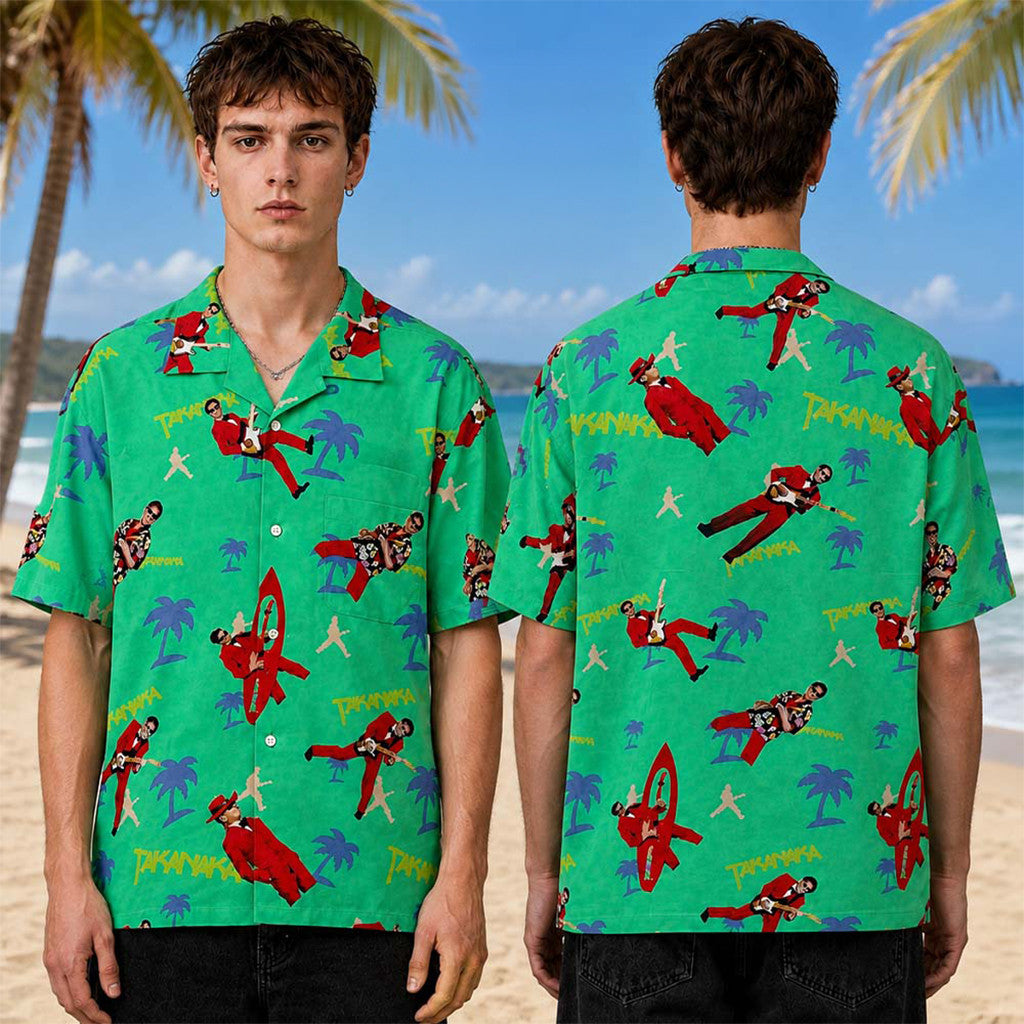 Masayoshi Takanaka Merch Super Takanaka World Live 2026 Tour Green Aloha Hawaiian Shirt - Merchluma
