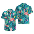 Flamingo Green Tropical Hawaiian Shirt Beach Summer Outfits Gift For Vacations - Merchluma