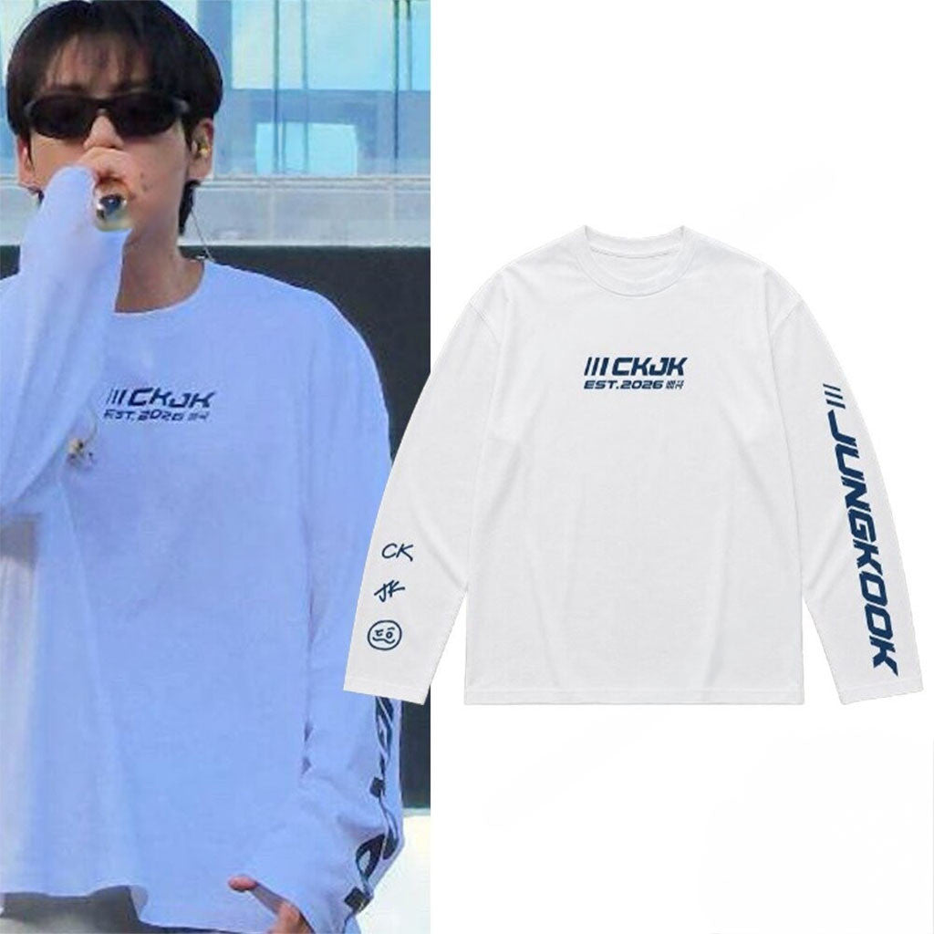 BTS Jungkook CKJK Est 2026 Long Sleeve T-Shirt BTS World Tour Merch Arirang Clothing For Fans - Merchluma