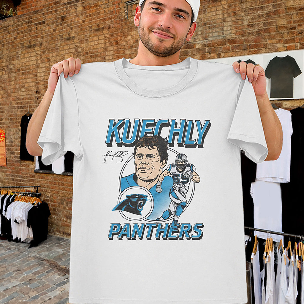 Kuechly Panthers Shirt Signature Football Legend Retro Tee Carolina Panthers Merch Fan Gifts - Merchluma