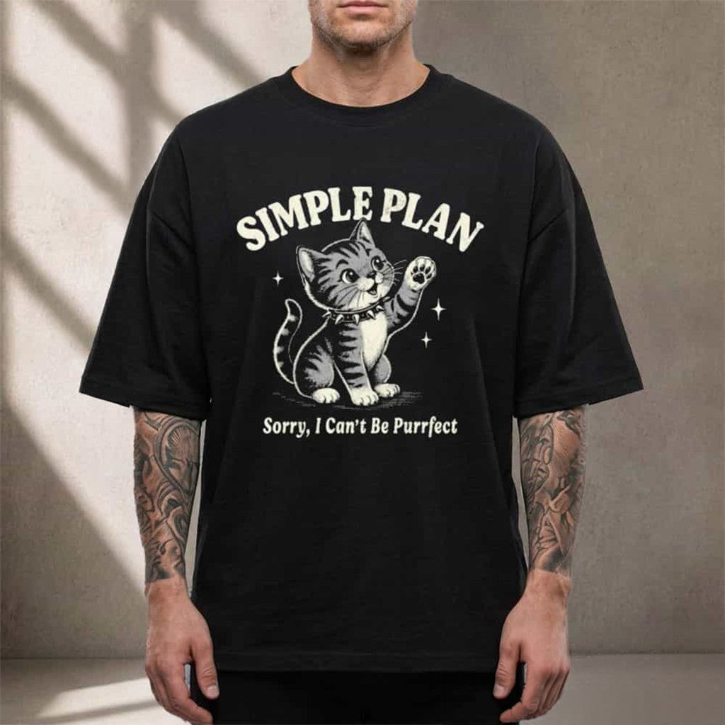 Simple Plan Merch Bigger Than You Think Tour 2026 Shirt Sorry I Cant Be Purrfect T-Shirt - Merchluma