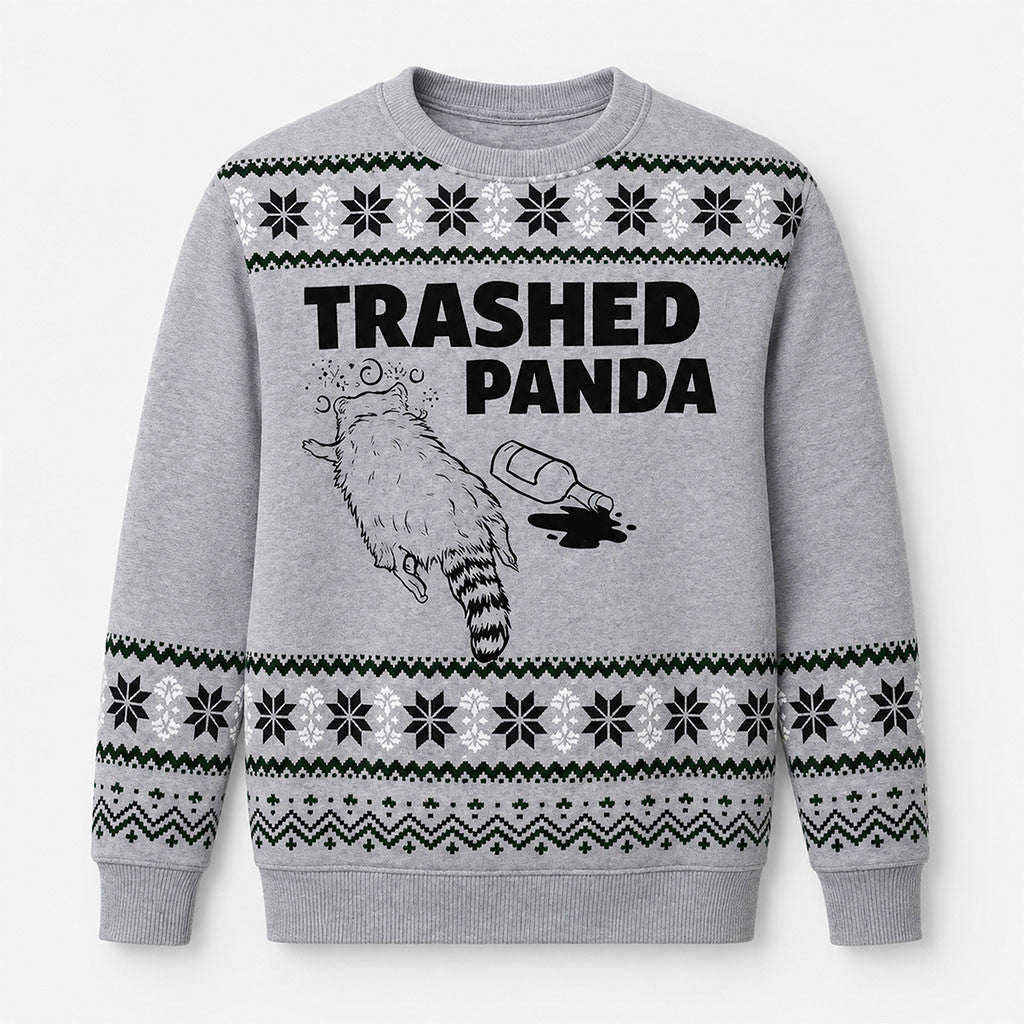 Raccoon Virginia Trashed Panda Ugly Holiday Sweatshirt Funny Raccoon Apparel BFF Gifts - Merchluma