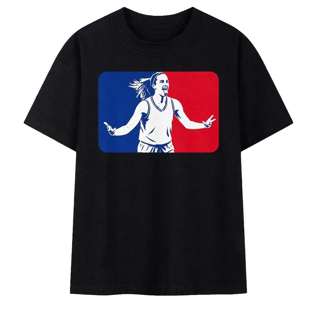 Caitlin Clark WNBA Basketball Player Celebration Silhouette Vintage Logo T-Shirt Fan Merch - Merchluma