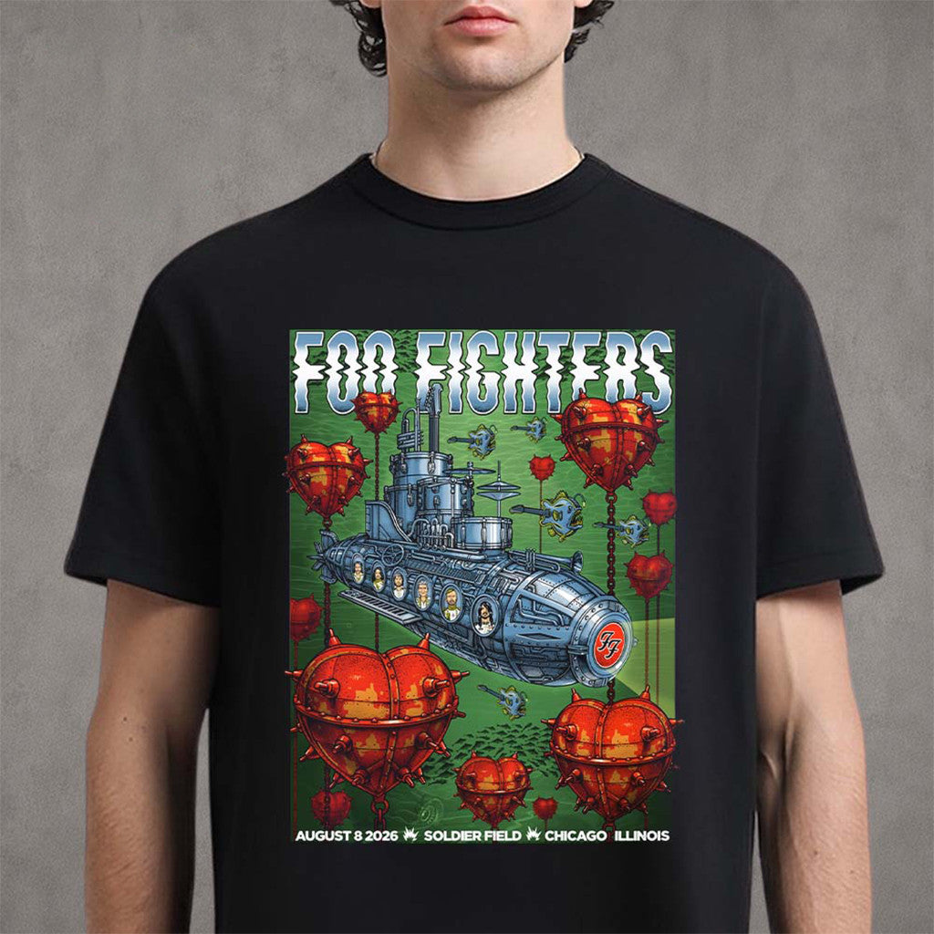 Foo Fighters Chicago Illinois 2026 Event T-Shirt Foo Fighters Merch Gift Ideas For Rock Fans - Merchluma